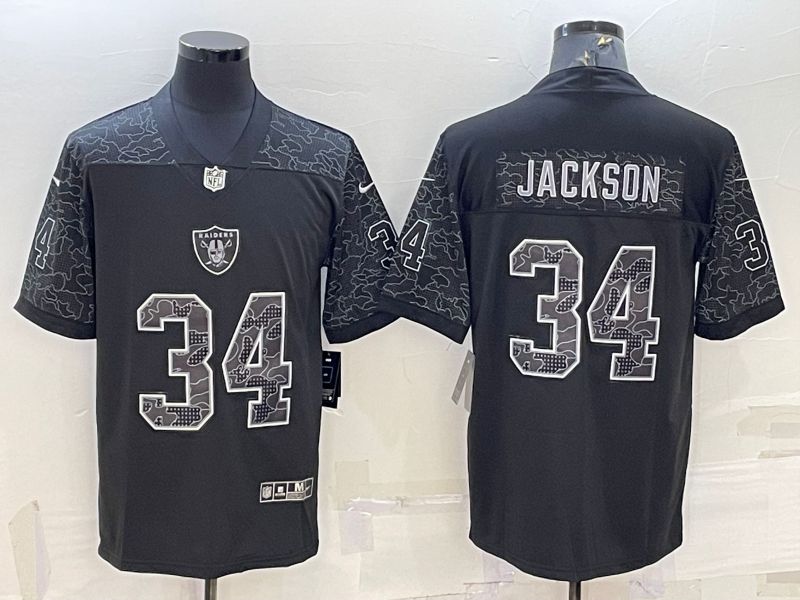 Men Oakland Raiders 34 Jackson Black Reflector 2022 Nike Limited NFL Jersey